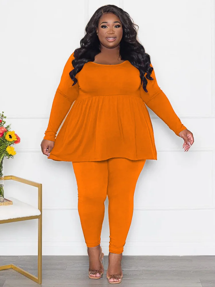 Wmstar Plus Size Pants Sets Womens Two Piece Set Solid Casual Fall Clothes New in Outfits Matching Wholesale Dropshipping 2023