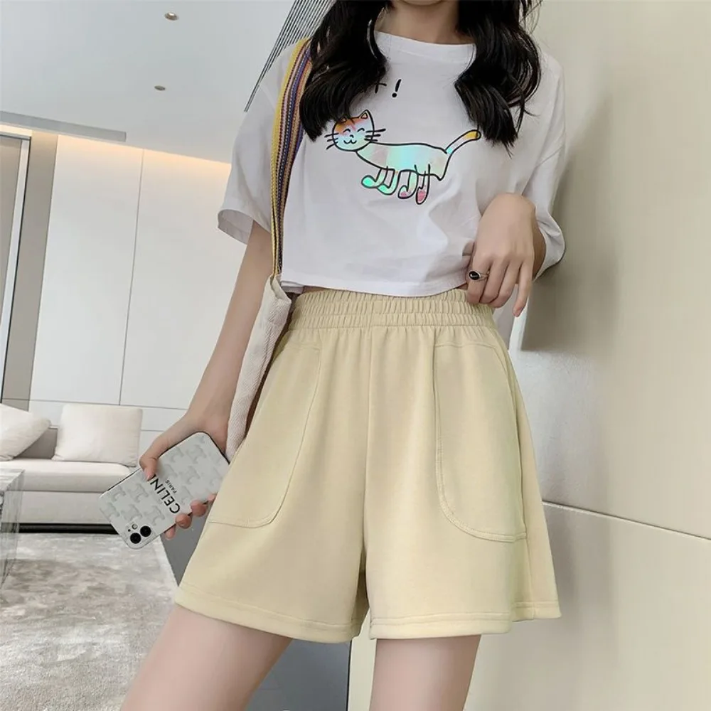 Invisible Open Crotch Shorts for Women, Casual Sports Pants, Loose Wide Leg Hot Pants, Home Fitness Trousers, Outdoor Sex, Summe