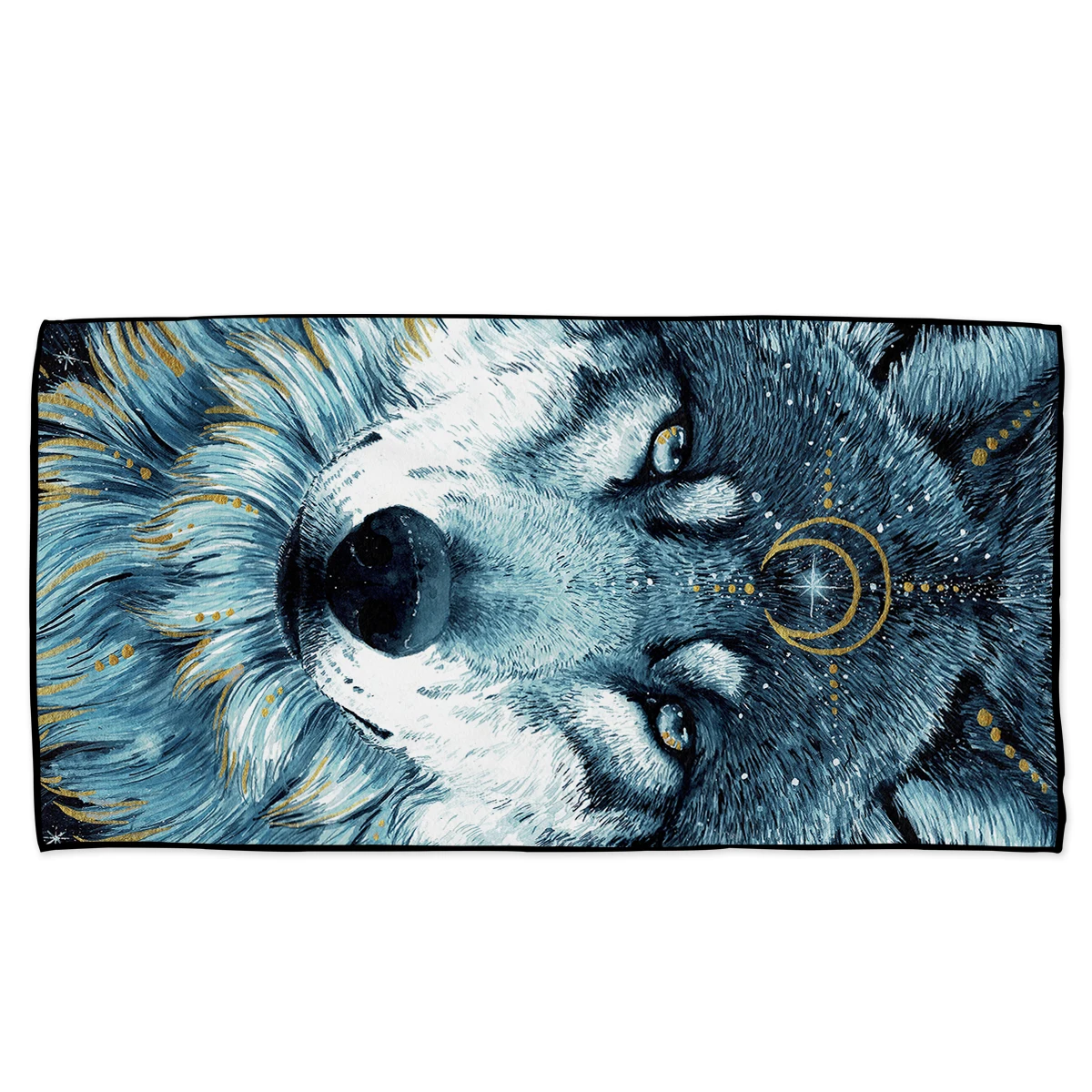BeddingOutlet Wolf Bath Towel Bathroom Microfiber Large Beach Towels Native Tribal Animal Watercolor Shower Towel 75x150cm