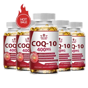 120pcs Organic Q10 Coenzyme 400mg Capsules Cardiovascular and Heart Health Energy Vitamins Beauty and Health 1