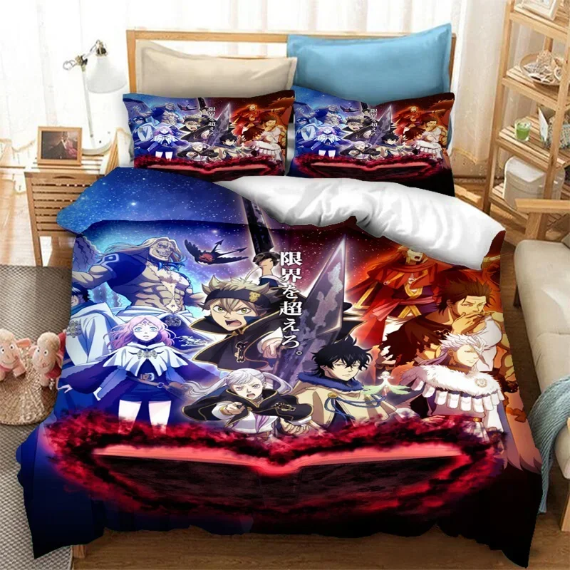 Anime Black Clover Asta Bedding Set Duvet Cover Bedroom Comforter Covers Single Twin King Size Quilt Cover Home Textile 2/3PCS