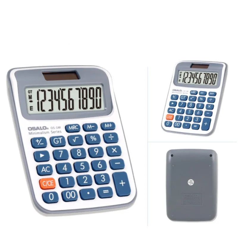 Solar Dual Power Minimalist 10-Digit Student Calculator with Tax Rate Function