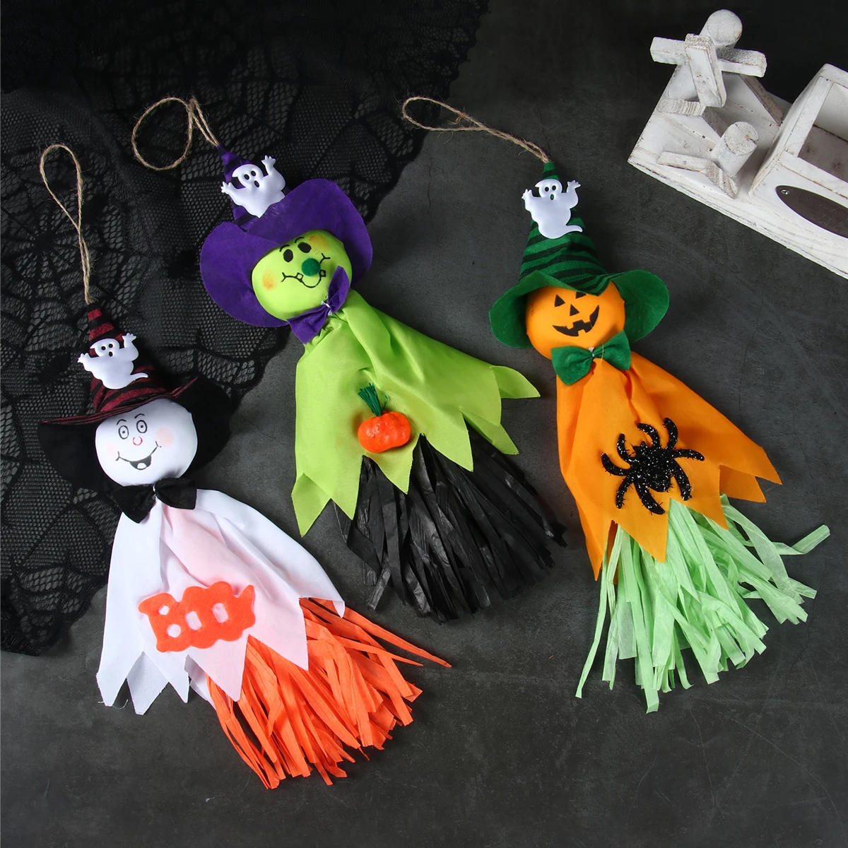 

2023 Halloween Pumpkin Spider Ghost Hanging Pendant Halloween Party Decorations Kids Horror Party Decor Indoor Outdoor