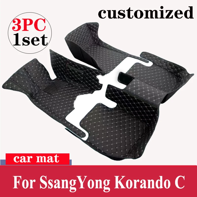 

Car Floor Mats For SsangYong Korando C New Actyon C200 2010~2019 Luxury Auto Mat Set Rugs Protective Pad Carpets Car Accessories