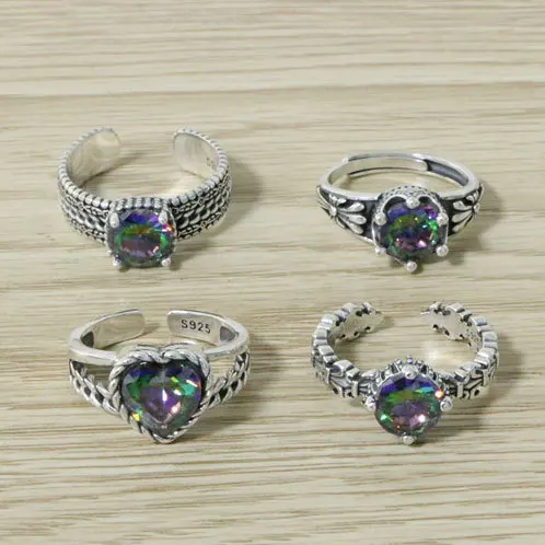 

Кольцо из стерлингового серебра S925 с фантазийным бриллиантом, Женское кольцо в форме сердца с бриллиантом, нишевое кольцо с регулируемым отверстием для