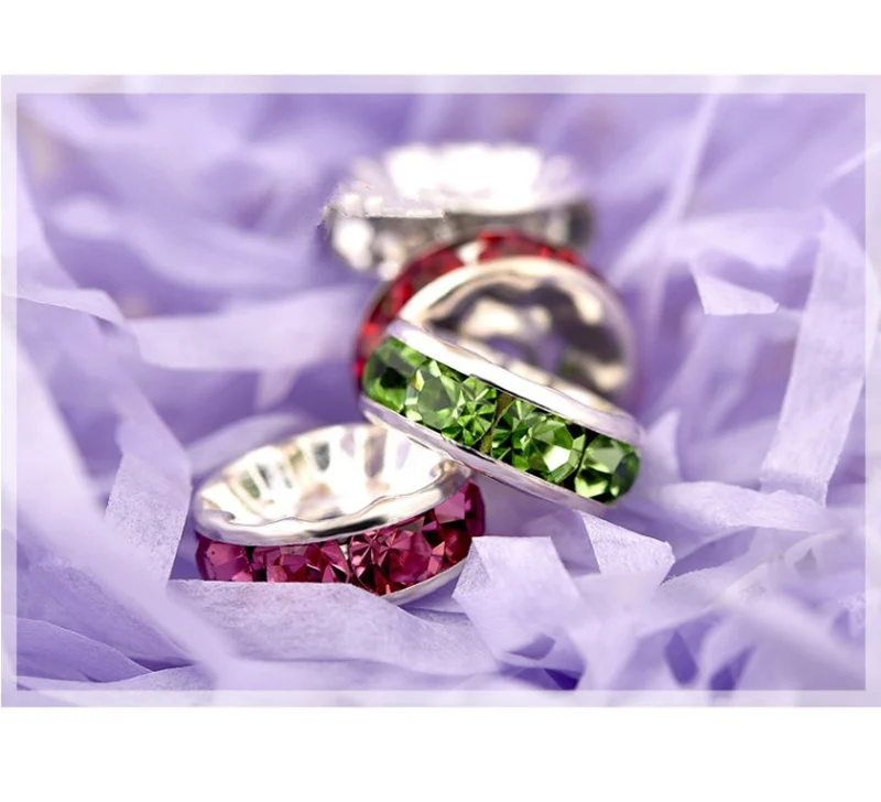 Alipis 100 Piezas Cuentas Espaciadoras Cristal Redondas Para Pulseras Y
