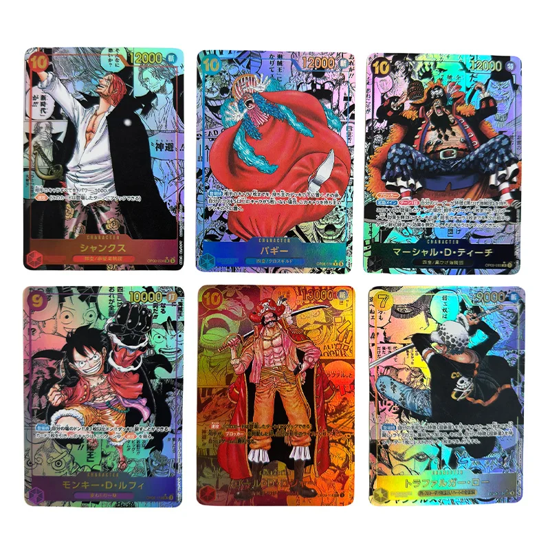 Anime One Piece OPCG New Emperor OP09 Manga SP Boa Hancock Luffy Shanks Buggy Teach Roger Poster Replica Anime Collection Cards