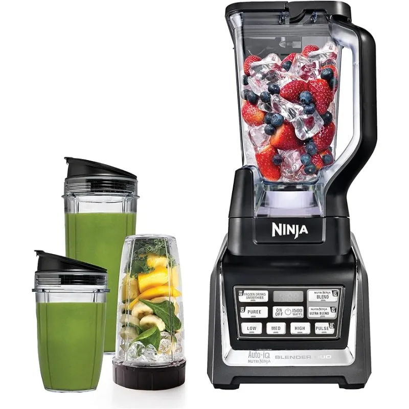 

Ninja BL642 Nutri Ninja персональный & столешница с 1200W Auto-iQ Base, 72 oz. Питчер, 18, 24 и 32 oz
