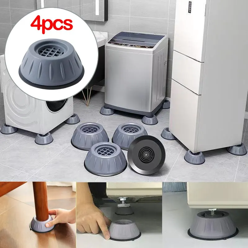 Waschmaschinen Matte 4 Anti-Rutsch-Matten Für Waschmaschine – Universell,  Grau, Je 8,5 Cm, Reduziert Vibration & Geräusche Waschmaschine  Vibrationsdämpfer