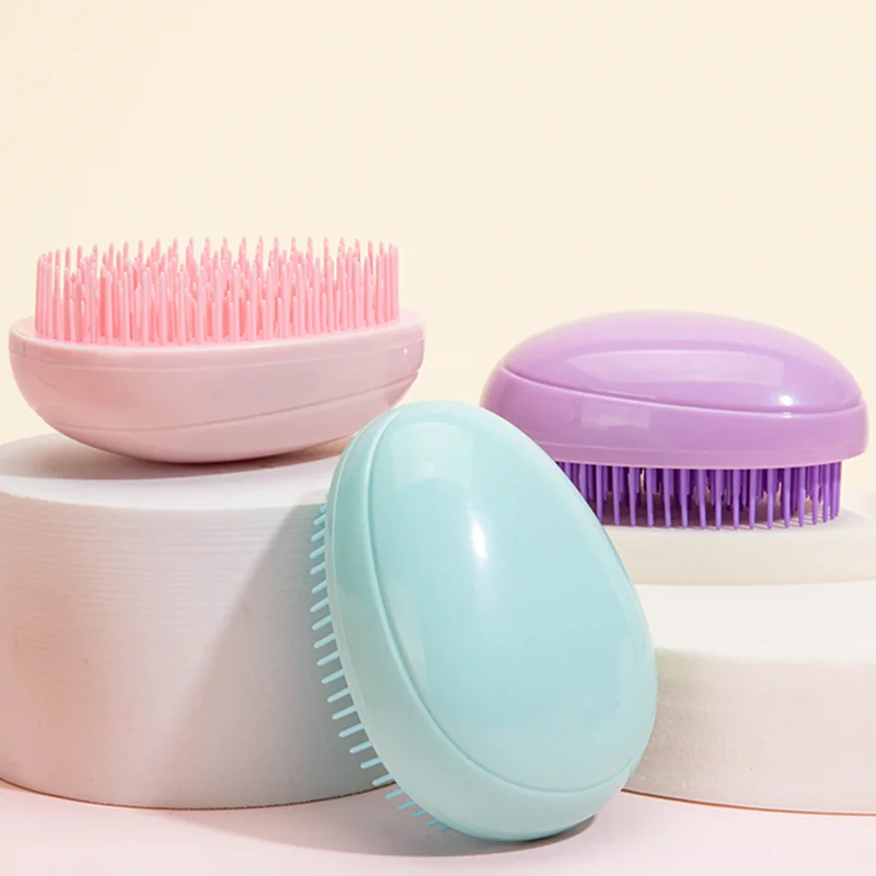 Mini Egg Round Shape Hairbrush Small Scalp Massage Comb Soft Portable Hair Brush Wet Dry Detangling Hairdressing Comb for Travel 1