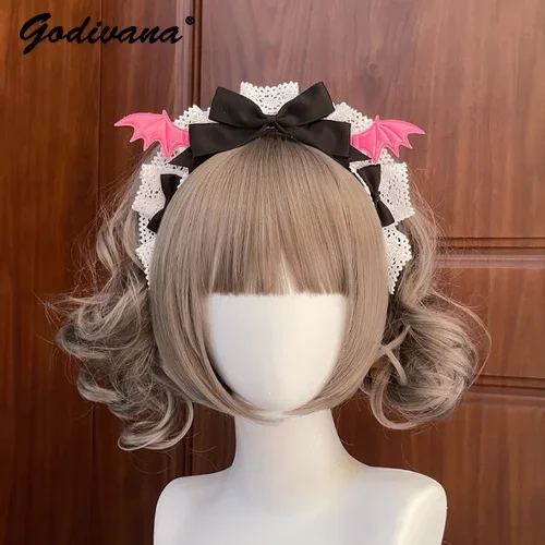 Original Handmade Lolita Dark Headdress Maid Headband Gothic Harajuku Cos Hair Accessories Halloween Clothing Accessories