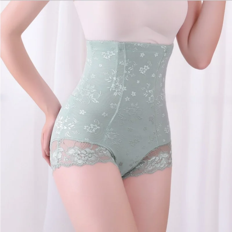 

Women's postpartum buttocks corset waist pants high waist belly pants lace jacquard panties