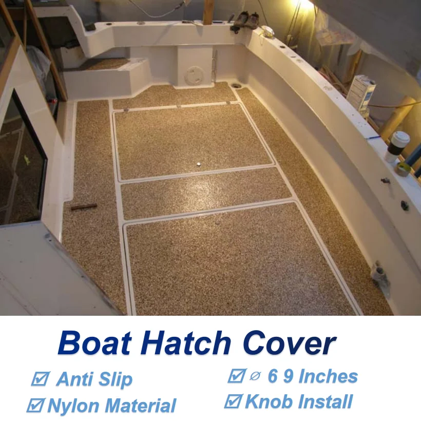 6 Inches Boat Hatch Cover with T-shaped Pull Ring for Yacht Marine Inspection RV Access Seal Knob Installation Hardware Parts images - 6