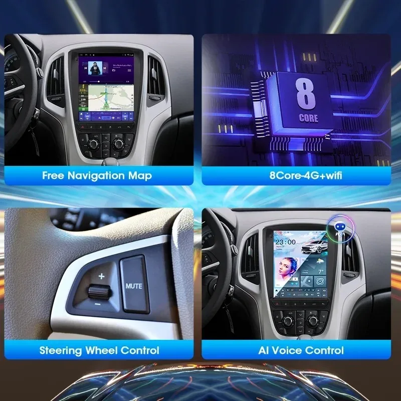 Reproductor Multimedia con Navegación GPS, Carplay y Android Auto para Opel Astra J, Vauxhall Buick Verano, Vauxhall Holden Cascada 2009-2015, Radio de Coche 2 Din, Bluetooth 5.4, DSP 5