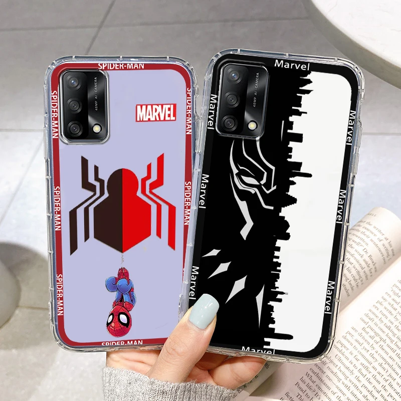 Marvel-funda transparente para teléfono móvil, carcasa de superhéroe,  Spiderman, OPPO Realme, V11, X3, X50, Q5i, GT, GT2, Neo 2, 3, C21Y, C3, 10,  9, 8, 7i Pro Master - AliExpress