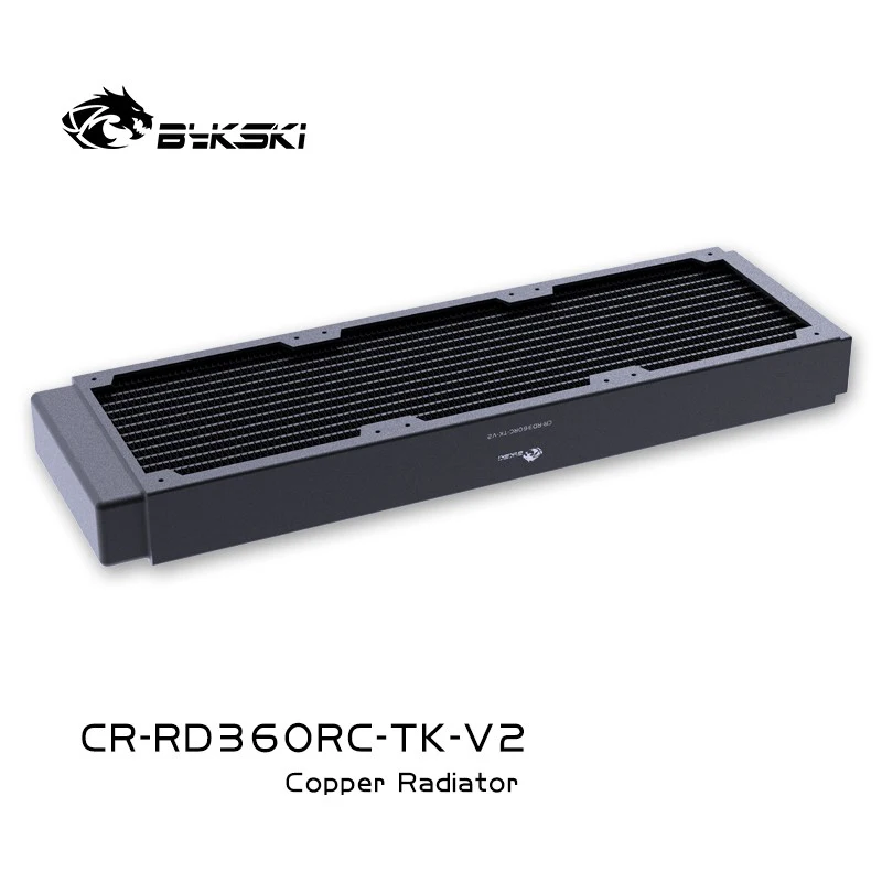 Bykski-single Row of Copper Radiator Refrigeração a Água Trocador de Calor Líquido Uso para 12cm Fans 40 mm Thick 120 mm 240 mm 360 mm 480 mm - Imagem 2