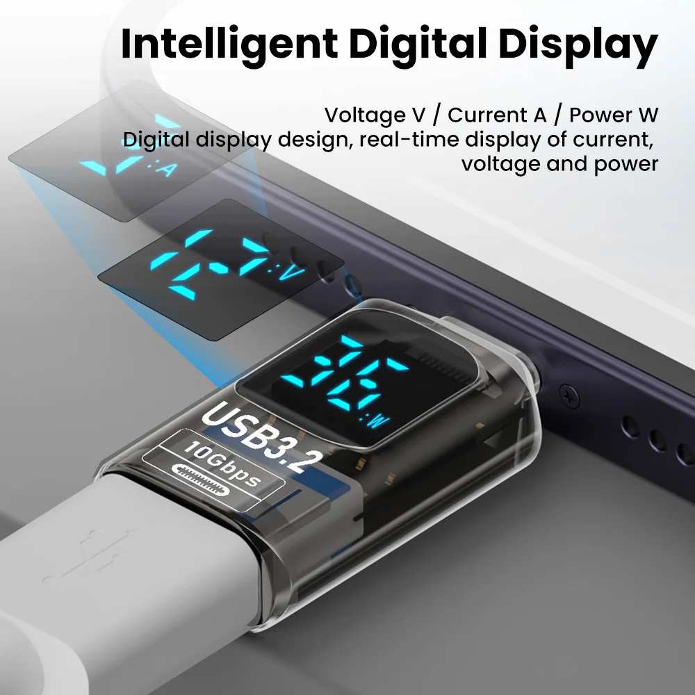 Elough 노트북용 고속 충전 USB 3.2 USB C 디지털 디스플레이 어댑터, USB-C 타입 변환기, 10Gbps 데이터 전송 어댑터, 60W