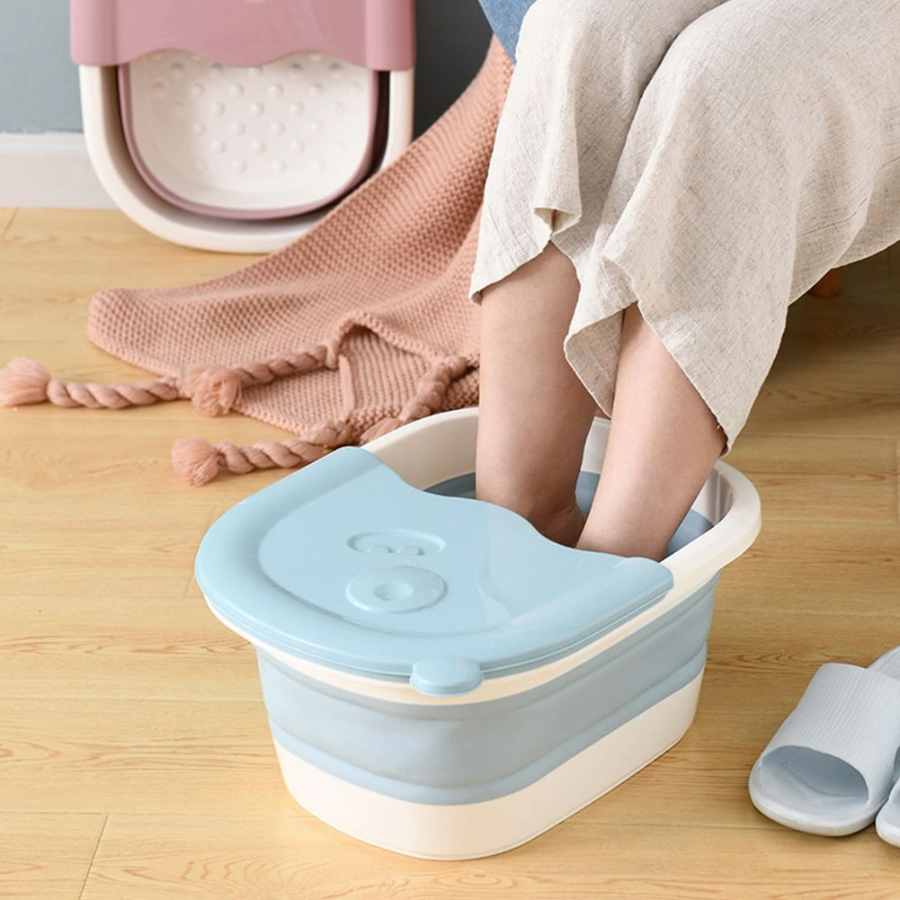 Foldable Footbath Bathroom Foot Bathtub Foot Soaking Bucket Plain Foaming Massage Bucket Folding