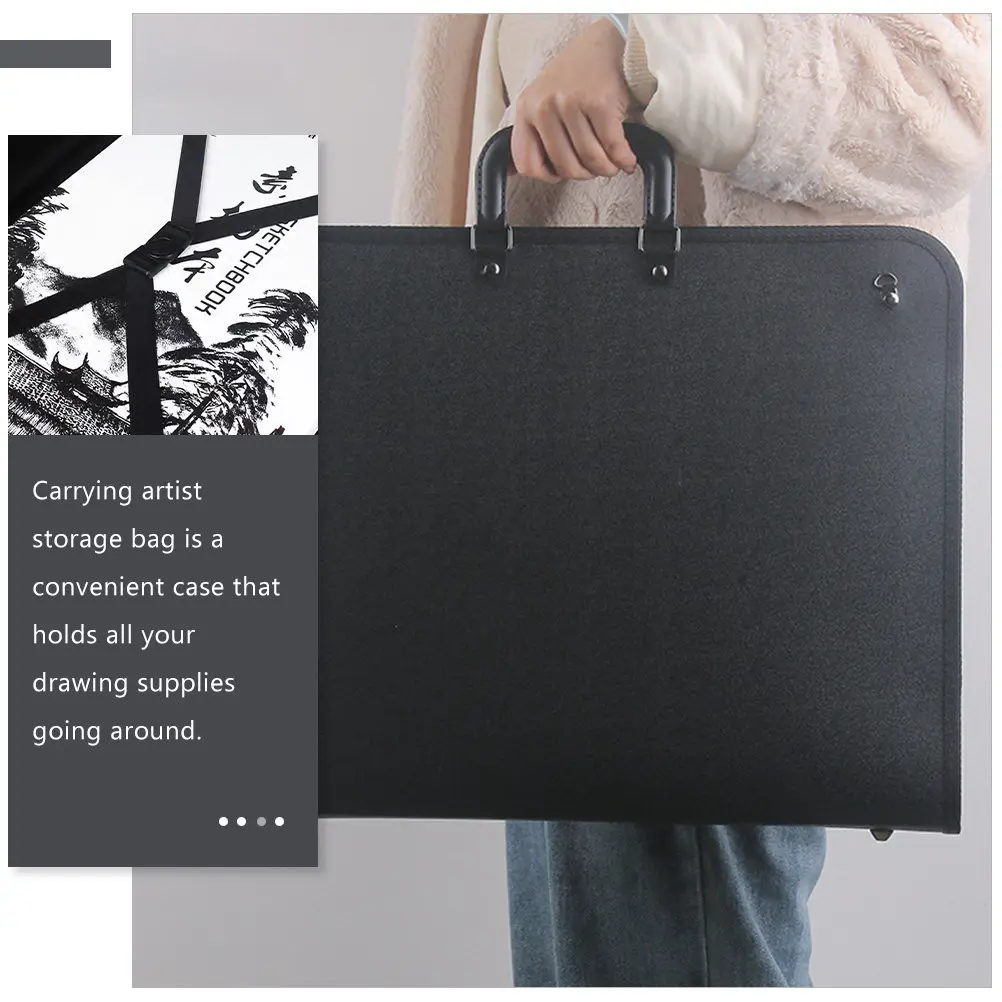 아티스트 가방 아트 보관 가방 아티스트 드로잉 용품을 위한 손잡이가 있는 휴대..