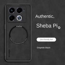 Elegant Soft PU Leather Magnetic Protective Phone Cover - Premium Back Case Shell for Note 40 Pro 5G (Black)