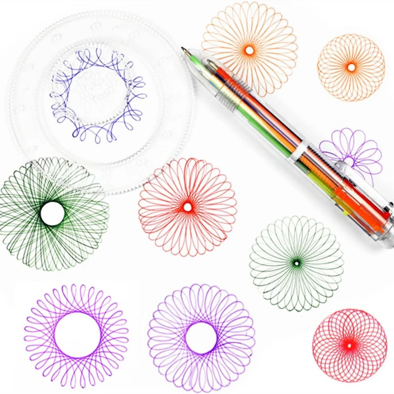 Creative Spirograph Drawing Toy Set - Interlocking Geometric Ruler & Gears