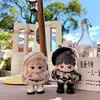 Baby clothes 10cm, 20cm, 15cm, Leopard Rich set, cotton doll clothes, rabbit fur top, leather beret 1