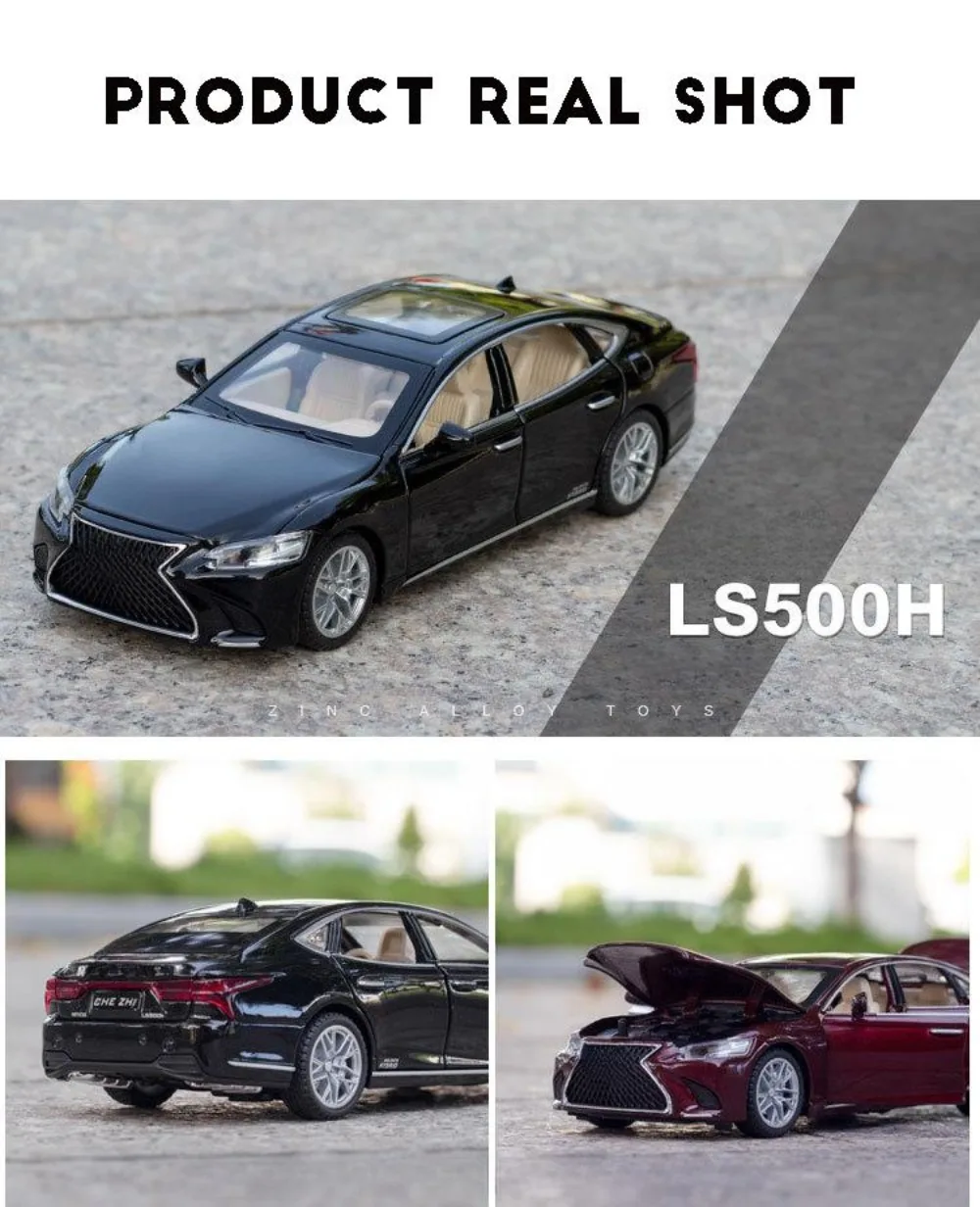 1/32 Lexus LS500H Alloy Car Toy Model Diecast Sound Light Pull