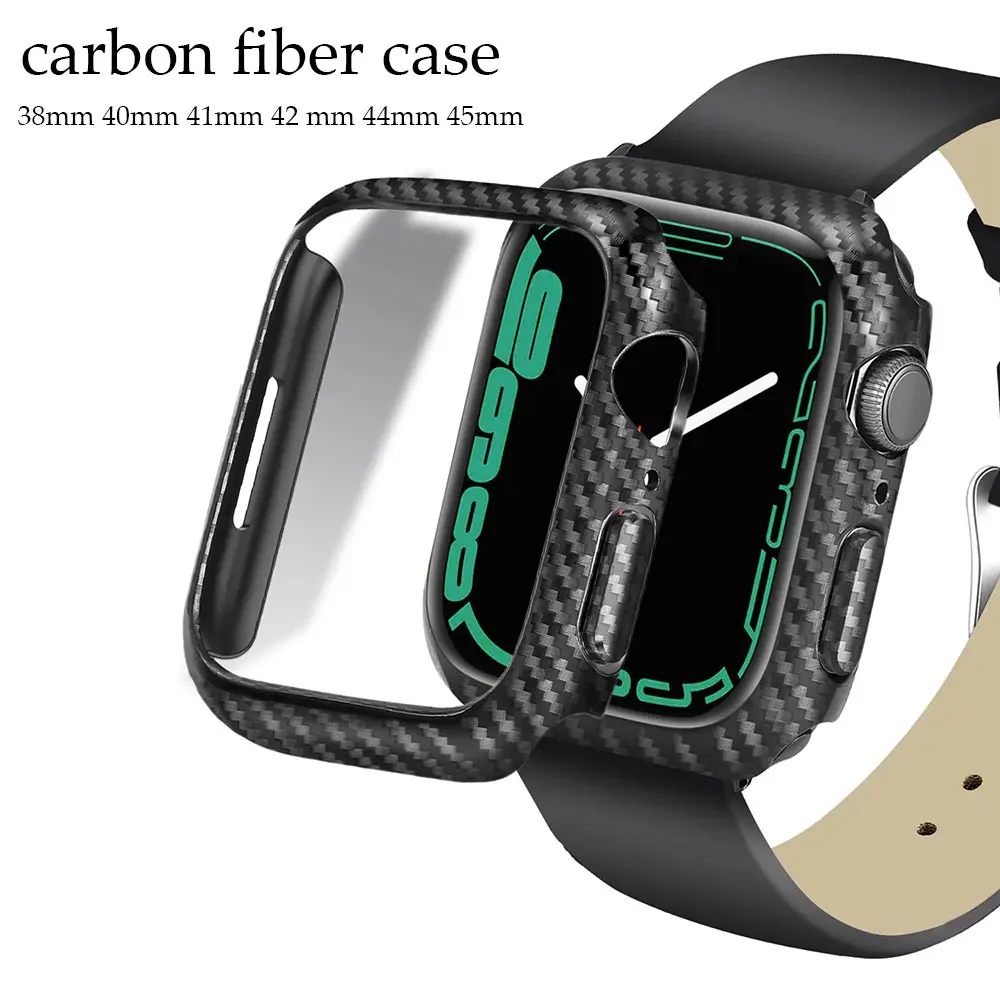 Carbon fiber Case For Apple Watch series 8 7 6 SE 5 4 3 44mm 41mm 45mm