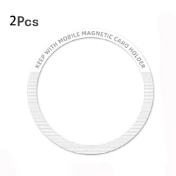 Universal Magnetic Metal Ring Wireless Charger and Car Phone Holder Iron Sheet Sticker (2 PCS White O)