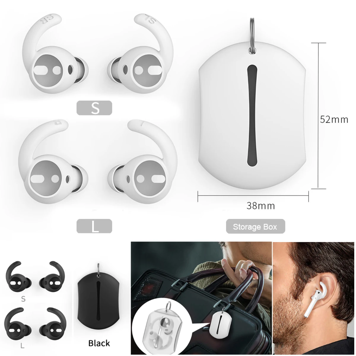 Anti-drop Silicone Ear Tips for Apple Airpods 1/2 Eartips for JBL T225TWS Earbuds for FreeBuds4 TWS Sports Tips Earhook