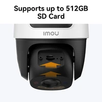 Caméra extérieure IMOU Cruiser Dual 4G 6MP, vision nocturne couleur, sécurité domestique, détection de véhicules par IA, surveillance PT 8