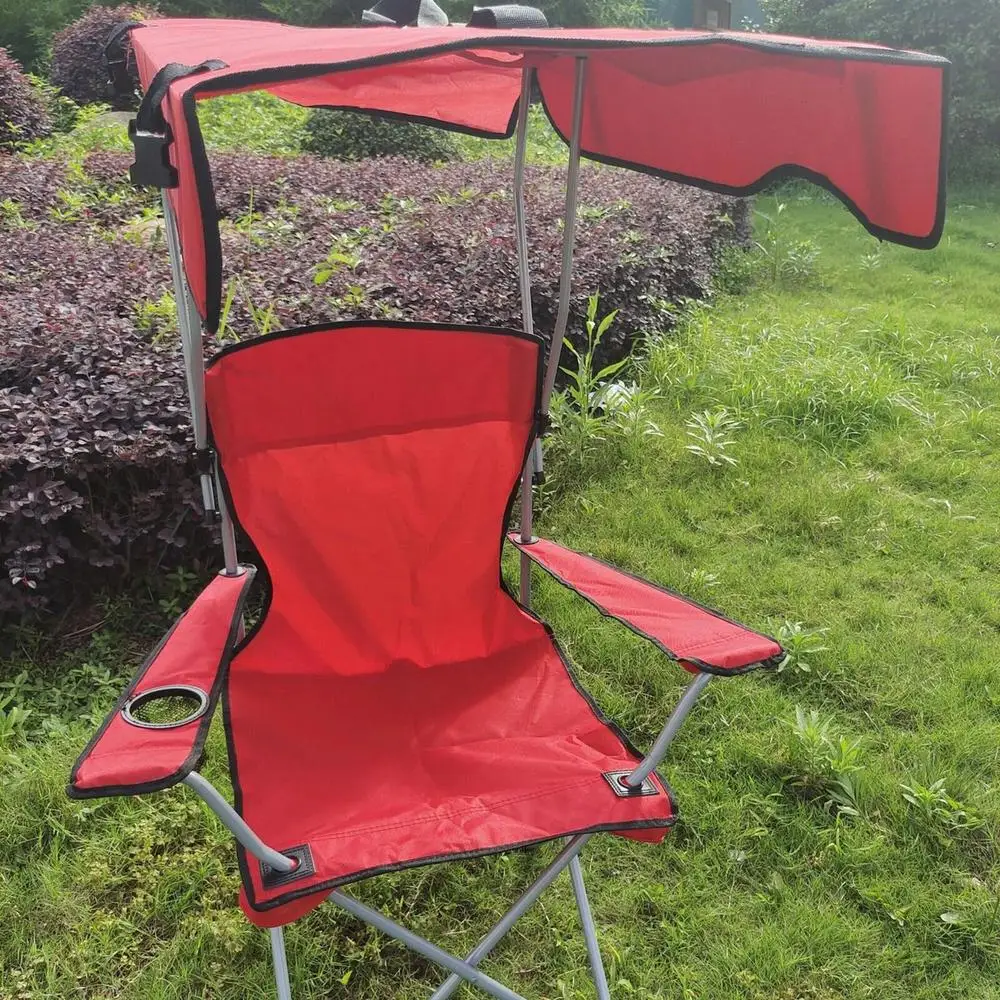 Folding Camping Chair Casual Sun Protection Beach Chair With Canopy Armrests Portable Recliner Chair For Camping Picnic Fishing 16 Folding Camping Chair Casual Sun Protection Beach Chair With Canopy Armrests Portable Recliner Chair For Camping Picnic Fishing 10