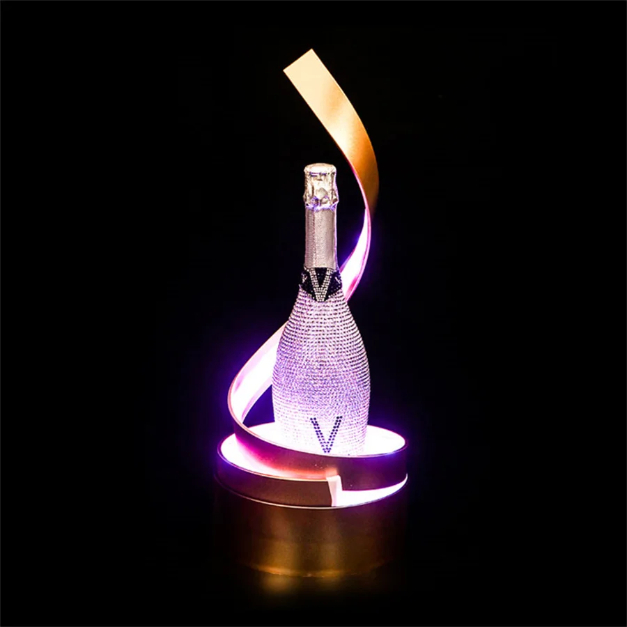 Spiral Shape LED Champagne Wine Bottle Presenter Champagne Bottles Glorifier VIP Wine Racks Display for Wedding Party Nightclub