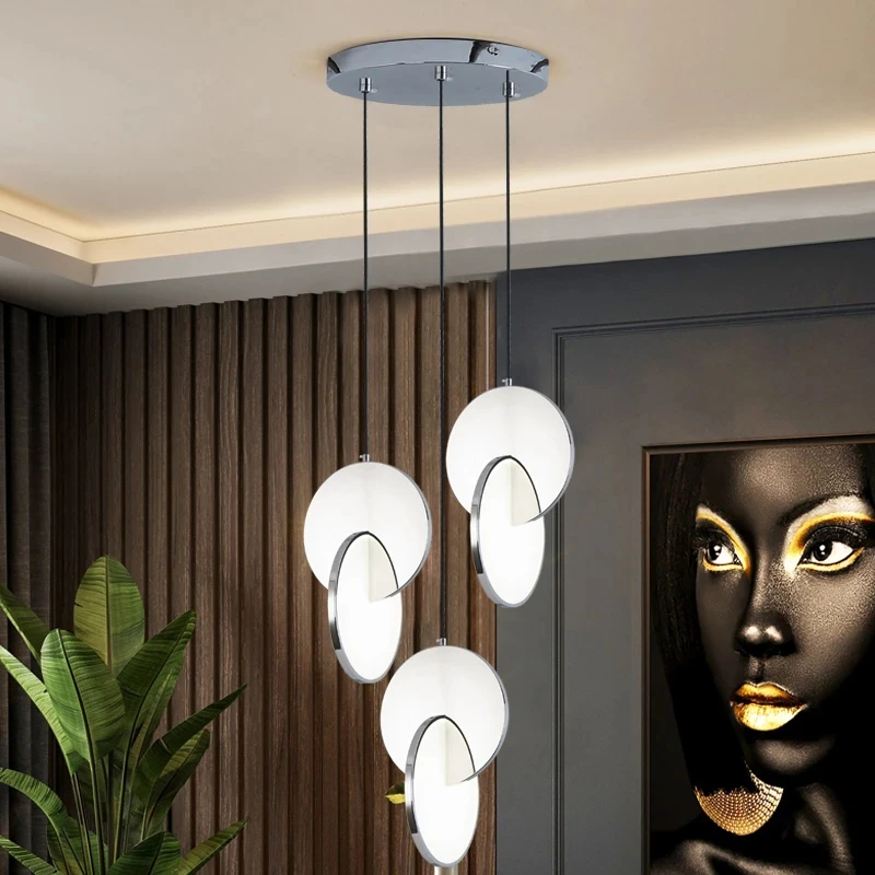 

Северная Европа, новая современная зернистая хромированная/Золотая Круглая Люстра, освещение для столовой, роскошный подвесной светильник из нержавеющей стали