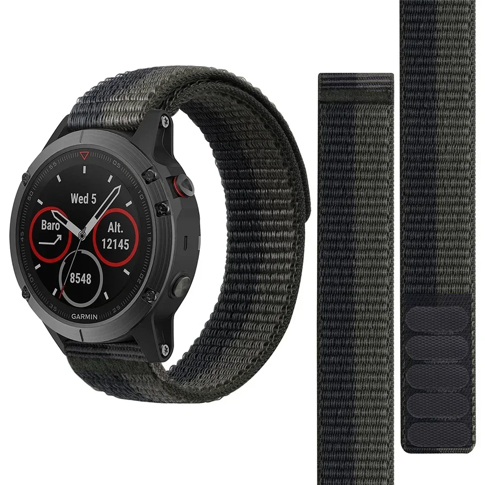 Durable Nylon Strap Watchband with Hook and Loop Closure