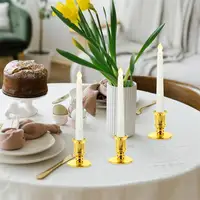 20/10PCS Electronic Base Gold Table Decorations Holder Pretty Indoor Plastic Nice Stick Desktop Candlestick Candleholders Xmas 3