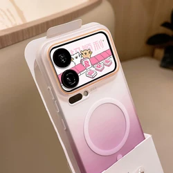Gradient Clear Matte Thin Magnetic Cover for Xiaomi 14 Pro (Purple)