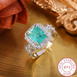 Elegant Women's Adjustable Teal Gemstone Ring in 925 Silver Plating - Resizable