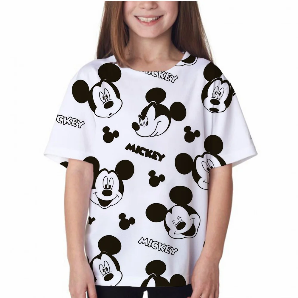 

Kids Mickey Mouse Clothing T shirts Print Girls Boys Children Mickey shirt Baby Toddler Tops Cartoon Full Short Sleeves Clothes