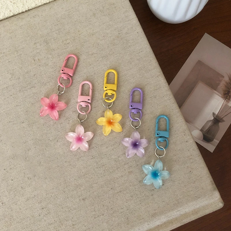 Wholesale Cherry Blossom Flowers Keychain Handbag Decor Keyrings Pendant Bag Hanging Accessories