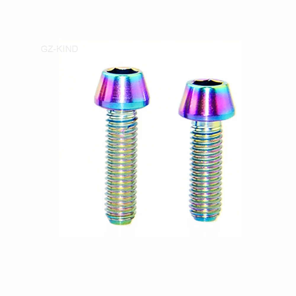 

1Pcs M4 Titanium Alloy Bolt 8mm 15mm 20mm TC4 Cone Head Screw for Bicycle Cycling Motorcycle Car