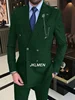 2 Pieces 2024 Men's Suit  Striped Suit Double Breasted Suits For Wedding Groom Groomsmen High-End Business Casual Clothing 5