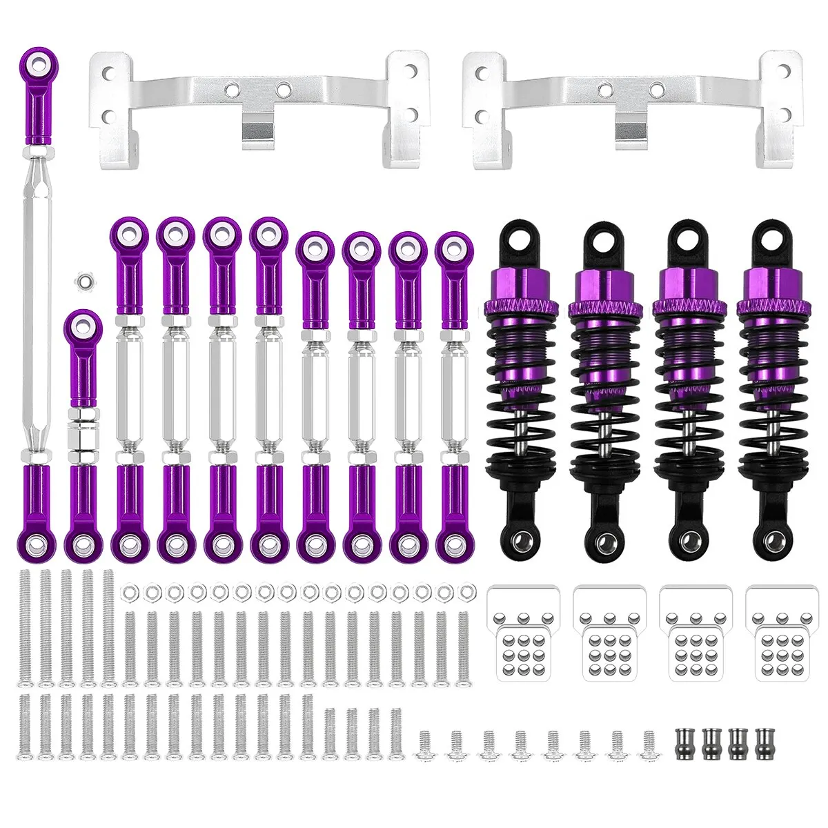 1 Set Metal Chassis Link Rod Tie Rod Mounting Bracket Shock Absorber Kit For MN D90 MN99S WPL C14 C24 RC Car Upgrade Parts 3