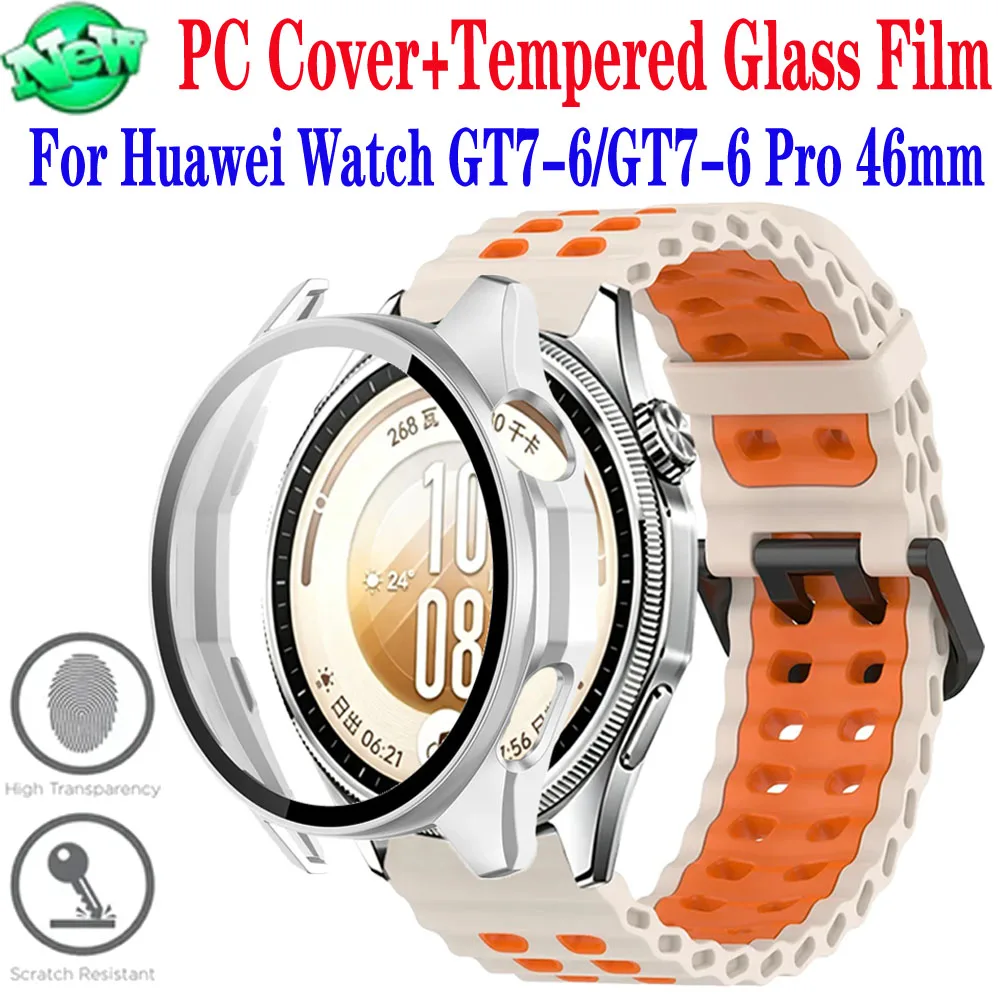 Enhanced Protective Case with Tempered Glass for Smartwatch - Anti-Fall 360° Full Coverage Shell