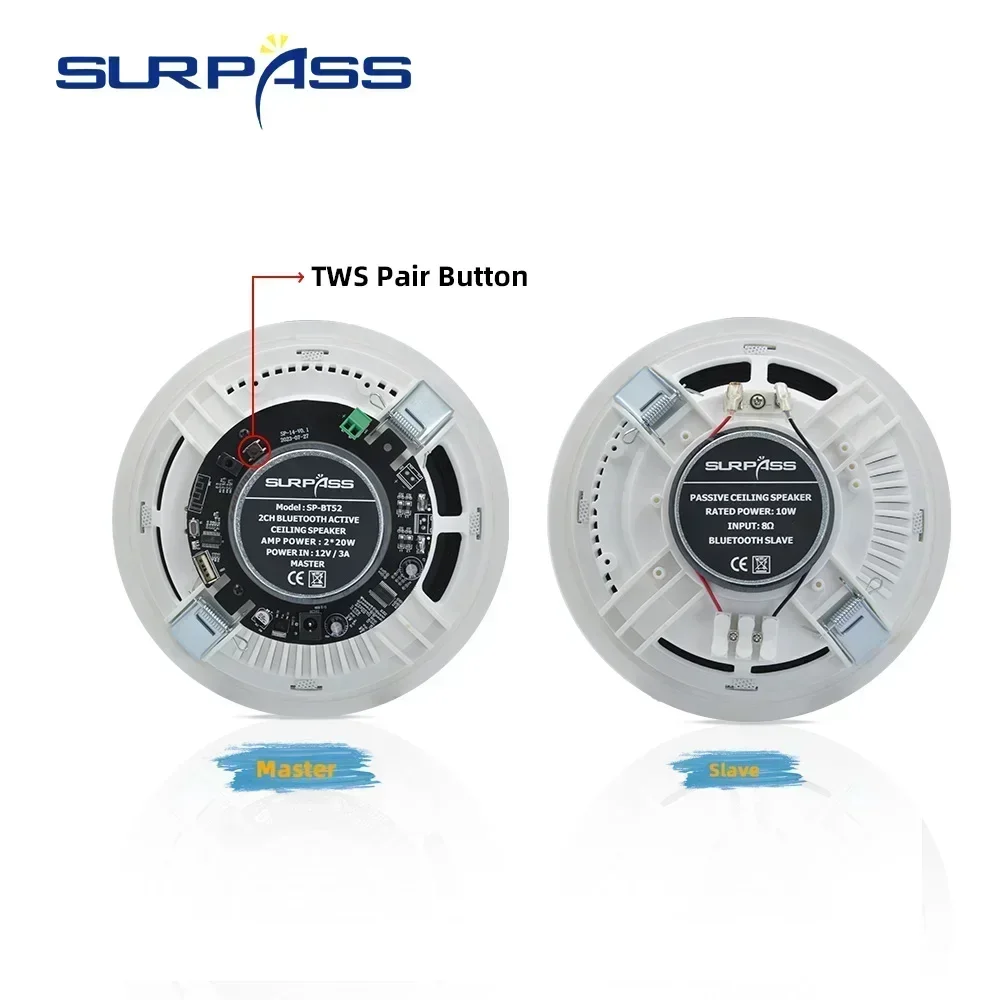 Bluetooth Wall Ceiling Speaker for Indoor 6Inch Home Sound System