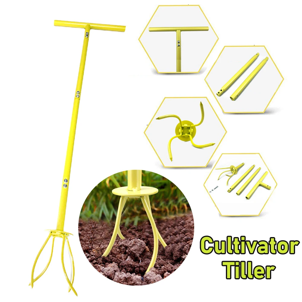 Garden Soil Grabber Weeder Manual Soil Cultivator Tiller with Long
