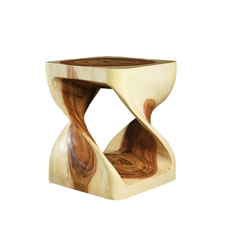 

ZC Solid Wood a Block of Wood Or Stone Low Stool Household Log Side Table Creative Stool