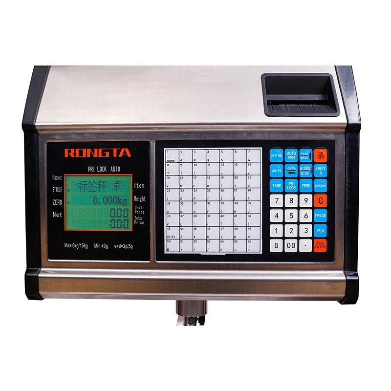 롱타 30kg 해산물 스테인리스 슈퍼마켓 행잉 라벨 스케일 2줄 LCD 디스플레이 모델 RLS1315/RLS1330