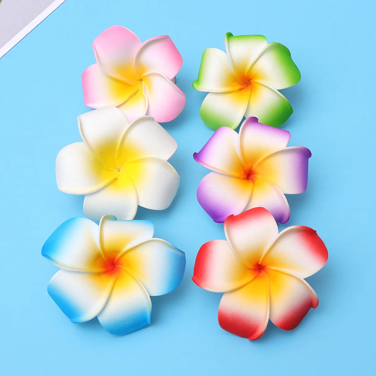 Pinzas Para El Pelo Con Forma De Flor De Plumeria Hawaiana P