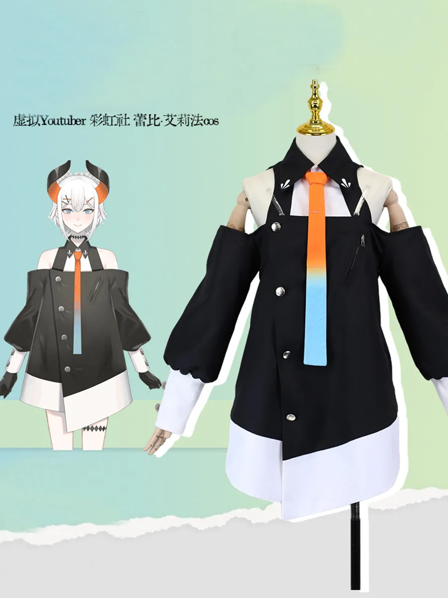 

Hot Anime Vtuber Levi Elipha Cosplay Costume Fashion Suit Uniforms Lovely Daily Dress Activity Party Role Play Clothing